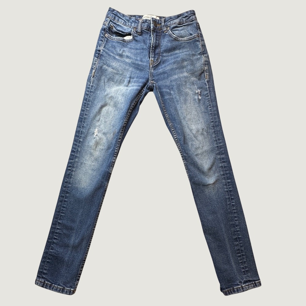 Pull&Bear Jeans Womens 30 Slim Fit Blue Distressed Denim Medium Wash Casual